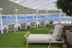 sunlounger on cruise ship Stock Photo