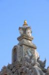 Face Gray Stone Pagoda With Golden Lotus On Top Stock Photo