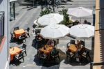 Mijas, Andalucia/spain - July 3 : Typical Street Cafe In Mijas Stock Photo