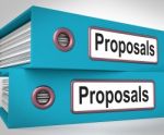 Proposals Folders Mean Suggesting Business Plan Or Project Stock Photo