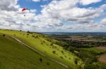 Devils Dyke, Brighton/sussex - July 22 : Paragliding At Devil's Stock Photo