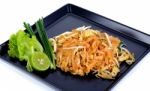 Thai Food Pad Thai , Stir Fry Noodles Isolated Stock Photo