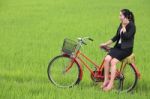 Girl Speaking In Field Stock Photo