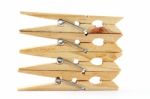 Wooden Clothes Pegs Stock Photo