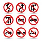 Doodle Traffic Signs Illustrator Stock Photo