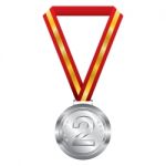 Silver Medal On White Background Stock Photo