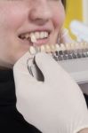 Dentist Choose White Of Teeth Stock Photo