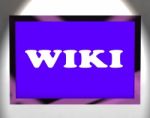 Wiki Screen Shows Online Information Knowledge Or Encyclopedia Stock Photo