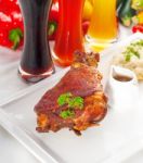 Original German Bbq Pork  Knuckle Stock Photo