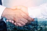 Businessmen Are Shaking Hands Stock Photo