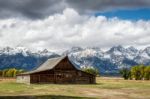 View Of Mormon Row Near Jackson Wyoming Stock Photo