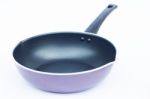 Non Stick Frying Pan On White Background Stock Photo