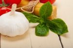 Italian Basic Pasta Ingredients Stock Photo