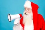 Santa Claus With  Megaphone Stock Photo