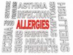 3d Imagen Allergies Concept Word Cloud Background Stock Photo