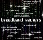 Broadband Routers Represents World Wide Web And Computing Stock Photo