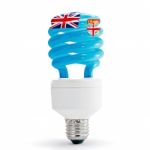 Flag Of Fiji On Bulb Stock Photo