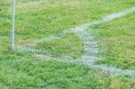 Corner Flag On An Soccer Field Stock Photo