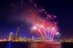 Seoul International Fireworks Festival In Korea Stock Photo