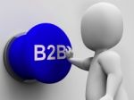 B2b Button Shows Corporate Partnership And Relations Stock Photo