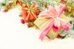 Christmas Decoration And Giftbox Stock Photo