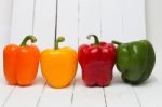 Fresh And Colorful Bell Peppers Stock Photo