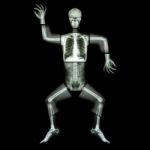 Aerobic Dance(human Bone Is Dancing),(whole Body X-ray : Head ,neck ,thorax ,shoulder ,arm ,elbow ,forearm ,hand ,finger ,joint ,thorax ,abdomen ,back,pelvis ,hip ,thigh ,leg ,knee ,foot ,heel ,ankle) Stock Photo