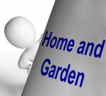 Home And Garden Sign Means Indoors And Outdoors Design Stock Photo