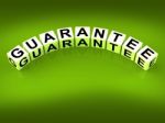 Guarantee Blocks Show Pledge Of Risk Free Guaranteed Stock Photo