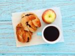 Breakfast On Baking Paper Stock Photo