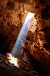 Nice Sun Ray In Cave Stock Photo