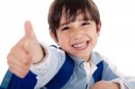 Cute Boy Showing Ok Sign Stock Photo