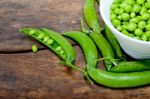 Hearthy Fresh Green Peas Stock Photo