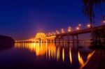 Banghwa Bridge At Night In Seoul,korea Stock Photo