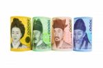 South Korean Won Currency Stock Photo