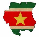 Suriname Map On  Flag Drawing ,grunge And Retro Flag Series Stock Photo