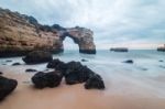 Beautiful Albandeira Beach, Algarve, Portugal Stock Photo