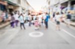 Blurred People On The Street In Phuket Old Town Stock Photo