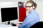 Customer Support Executive Stock Photo