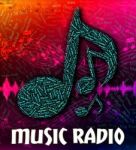 Music Radio Indicates Sound Tracks And Audio Stock Photo