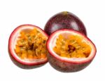 Passion Fruit Isolated On White Background Stock Photo