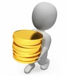 Finance Character Represents Wealth Richness And Banking 3d Rend Stock Photo