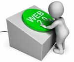 Web 2.0 Button Means Website Or Model And Platform Stock Photo