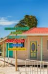 Wooden Buildings In Caye Caulker, Belize Stock Photo