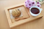 Morning Coffee Cup And Cookie Stock Photo