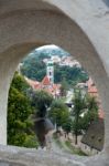 View Of Krumlov From The Castle  Of Cesky Krumlov Stock Photo