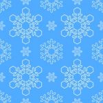 Snowflake On Blue Background Seamless Pattern Stock Photo