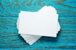 Stack Of Blank Business Cards Stock Photo