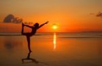 Girl Doing Yoga Stock Photo