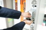 Fix Network Switch In Data Center Room Stock Photo